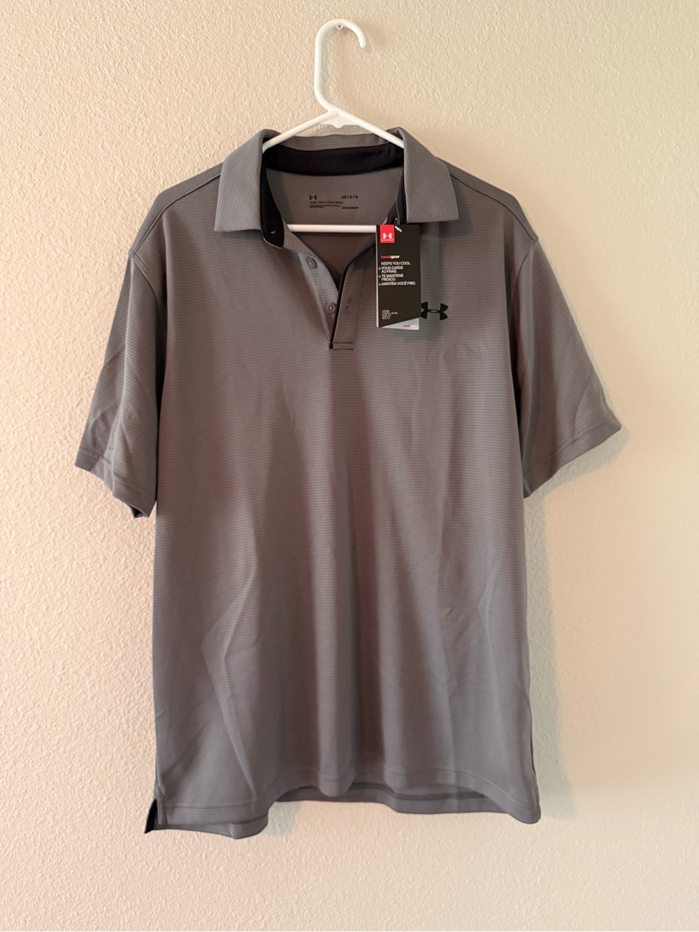 Under Armour Gray Men's Tech Polo with Logo